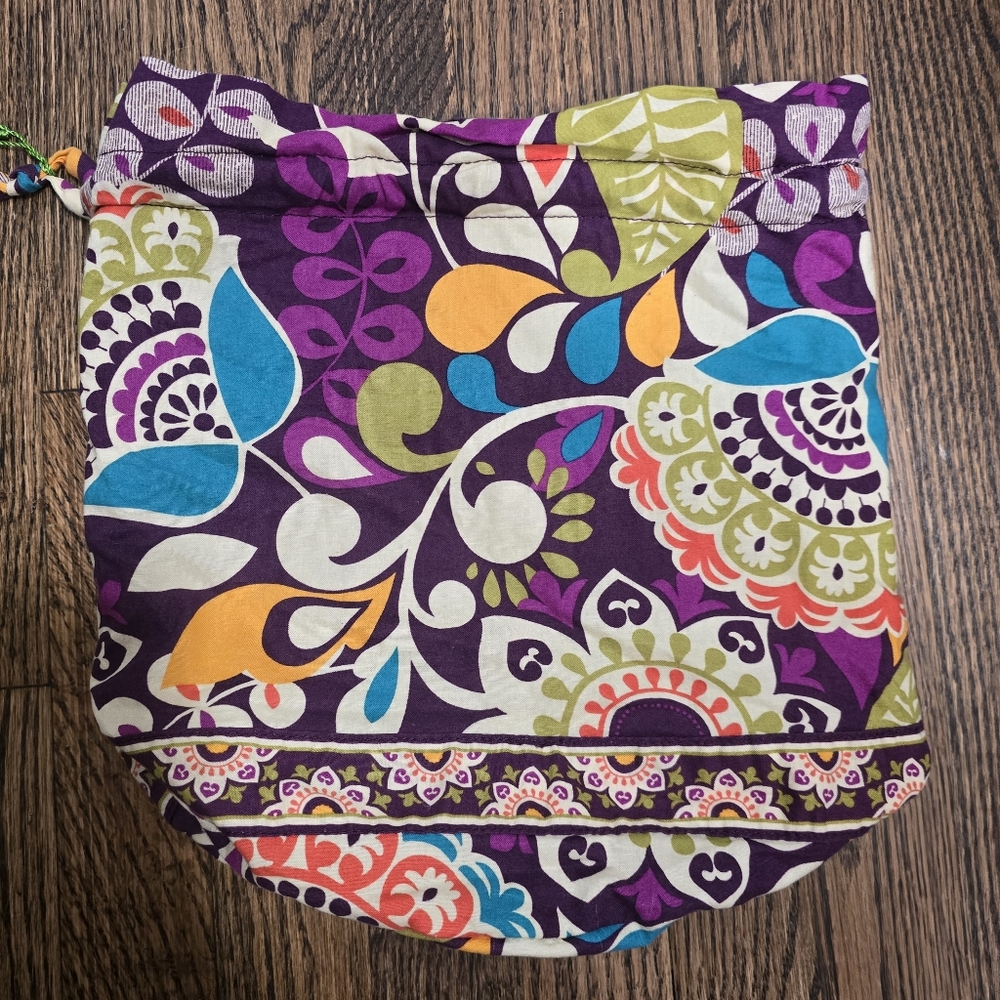 🌟VERA BRADLEY Plum Crazy Ditty Bag For Gym, Pool,  Beach tote, or Cosmetic Case